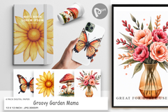 Groovy Garden Mama Digital Paper Product Image 1