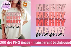 Merry Mama PNG, Pink Christmas Sublimation Design Product Image 3