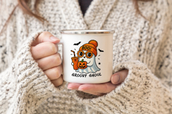 Groovy ghoul Ghost Cute Halloween PNG Sublimation Design Product Image 2