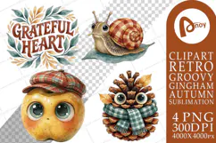 Gingham Autumn Flora Sublimation Product Image 1