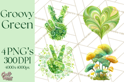 Retro 70s Psychedelic Clipart PNG, Groovy Flowers Product Image 1