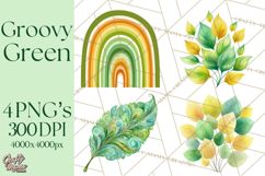 Retro 70s Psychedelic Clipart PNG, Groovy Flowers Product Image 1