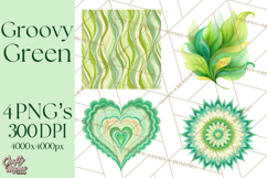 Retro 70s Psychedelic Clipart PNG, Groovy Flowers Product Image 1