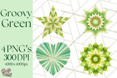 Retro 70s Psychedelic Clipart PNG, Groovy Flowers Product Image 1