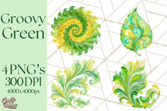 Retro 70s Psychedelic Clipart PNG, Groovy Flowers Product Image 1