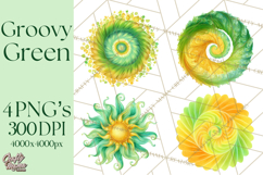 Retro 70s Psychedelic Clipart PNG, Groovy Flowers Product Image 1