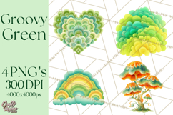 Retro 70s Psychedelic Clipart PNG, Groovy Flowers Product Image 1