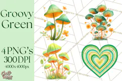 Retro 70s Psychedelic Clipart PNG, Groovy Flowers Product Image 1