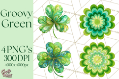 Retro 70s Psychedelic Clipart PNG, Groovy Flowers Product Image 1