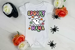 Spooky Mama Groovy Halloween Sublimation I Retro Halloween PNG