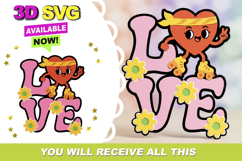 Groovy Love topper 3D SVG Product Image 1