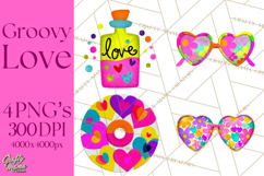 Retro Valentine PNG, Groovy Heart Clipart Product Image 1