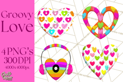 Retro Valentine PNG, Groovy Heart Clipart Product Image 1