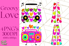 Retro Valentine PNG, Groovy Heart Clipart Product Image 1