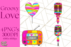 Retro Valentine PNG, Groovy Heart Clipart Product Image 1