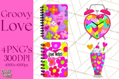 Retro Valentine PNG, Groovy Heart Clipart Product Image 1