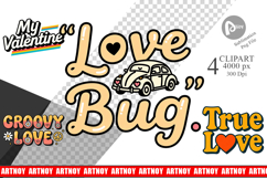 Groovy Love Retro Valentine Clipart Product Image 1