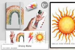 Groovy Mama Vintage Digital Paper Product Image 1