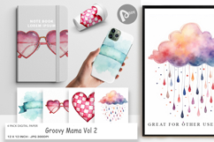 Groovy Mama Vintage Digital Paper Product Image 1