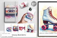 Groovy Mom Retro Digital Paper Product Image 1