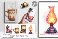 Groovy Mom Retro Digital Paper Product Image 1