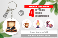 Groovy Mom Retro Keychain Product Image 1