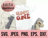 Groovy One SVG - Birthday SVG Retro Boho Wavy 1st Birthday Product Image 3