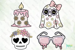 Groovy Pastel Halloween SVG PNG Clipart Product Image 1