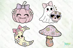 Groovy Pastel Halloween SVG PNG Clipart Product Image 1