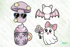 Groovy Pastel Halloween SVG PNG Clipart Product Image 1
