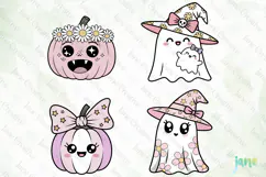 Groovy Pastel Halloween SVG PNG Clipart Product Image 1