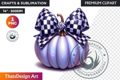 Groovy Pastel Coquette Pumpkins with bows, Boho autumn PNG Product Image 1