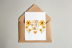 Good Vibes Only SVG Groovy Floral Design for Cricut and Silhouette Cutting Machines