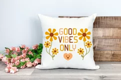 Good Vibes Only SVG Groovy Floral Design for Cricut and Silhouette Cutting Machines