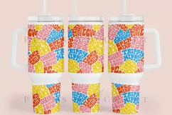 groovy quotes 40oz quencher tumbler sublimation full wrap high resolution transparant background