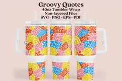 groovy quotes 40oz quencher tumbler sublimation full wrap high resolution transparant background