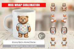 Groovy Retro Animal Nurse Mug Wrap Product Image 1