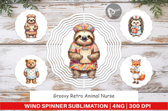 Groovy Retro Animal Nurse Wind Spinner Product Image 1