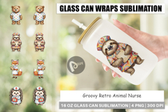 Groovy Retro Animal Nurse Glass Can Product Image 1