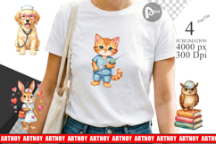 Groovy Retro Animal Nurse Sublimation Product Image 1
