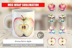 Groovy Retro Apple Mug Wrap Product Image 1