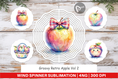 Groovy Retro Apple Wind Spinner Product Image 1