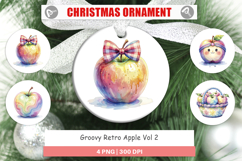 Groovy Retro Apple Ornament Product Image 1
