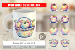 Groovy Retro Apple Mug Wrap Product Image 1