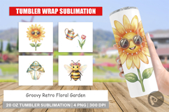 Groovy Retro Floral Garden Tumbler Product Image 1