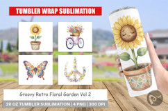 Groovy Retro Floral Garden Tumbler Product Image 1