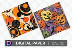 Groovy Retro Halloween Digital Paper Product Image 1