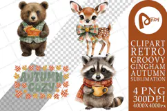 Plaid Woodland Critters Sublimation Product Image 1