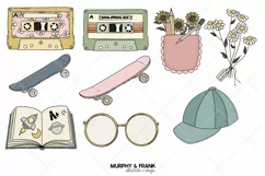 Groovy School Clipart Bundle  Education Clipart 