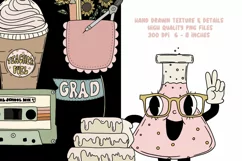 Groovy School Clipart Bundle  Education Clipart 